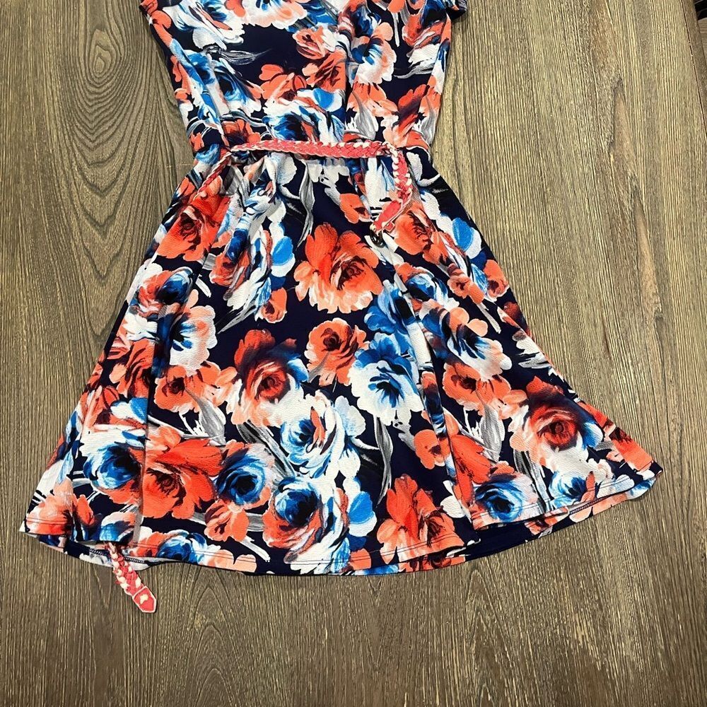 Lily Rose Fit & Flare Dress Floral Short Sleeve Scoop Neck Multicolor Size L - Picture 2 of 7